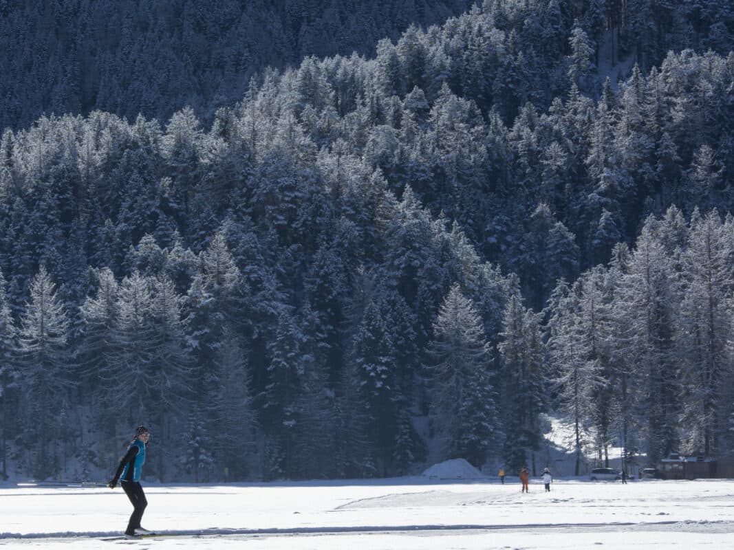Skilanglauf in Niederthai, Stubaier Alpen, Tirol, Oesterreich.