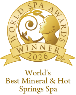 World Spa Awards 2026 Winner badge for Worlds Best Mineral & Hot Springs Spa.